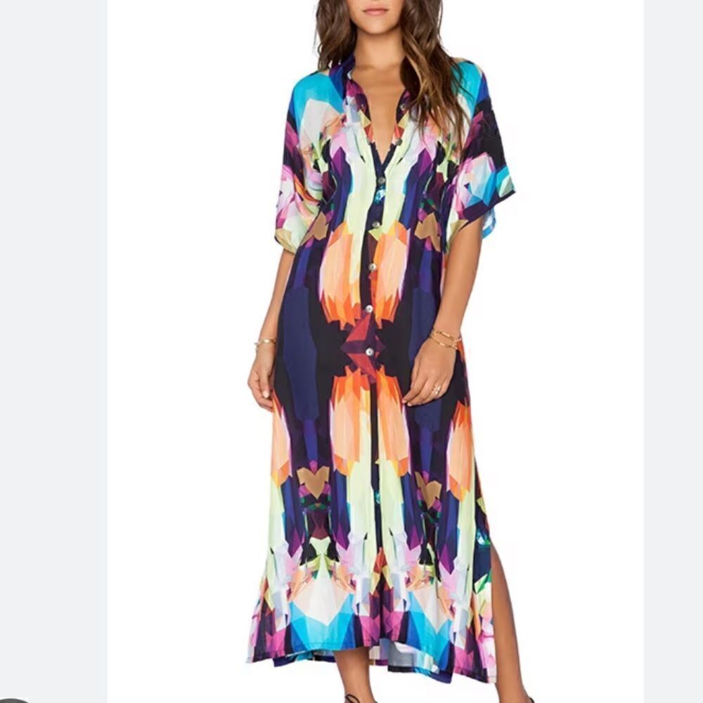 Stillwater The High Slit Shirt Dress Crystal Prism